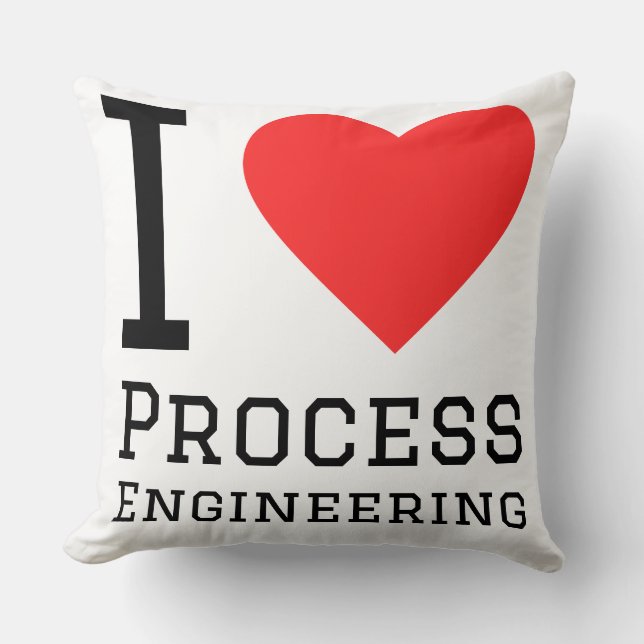 Cojín Decorativo Amo la ingeniería de procesos  (Anverso)
