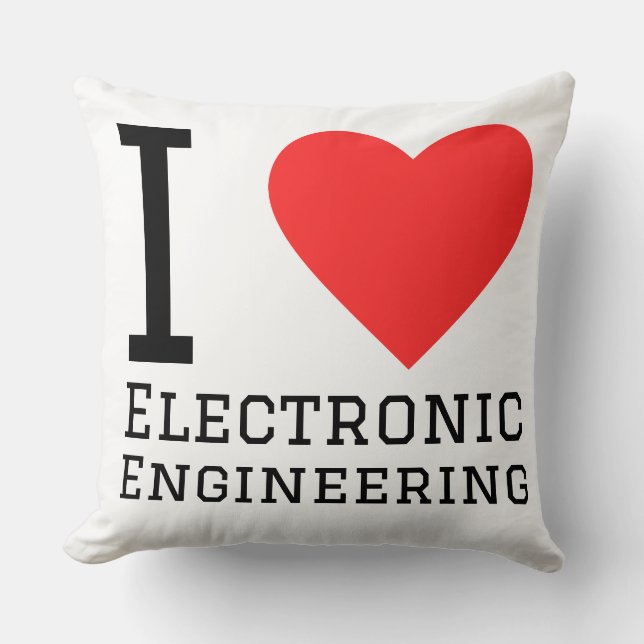 Cojín Decorativo Amo la ingeniería electrónica  (Anverso)