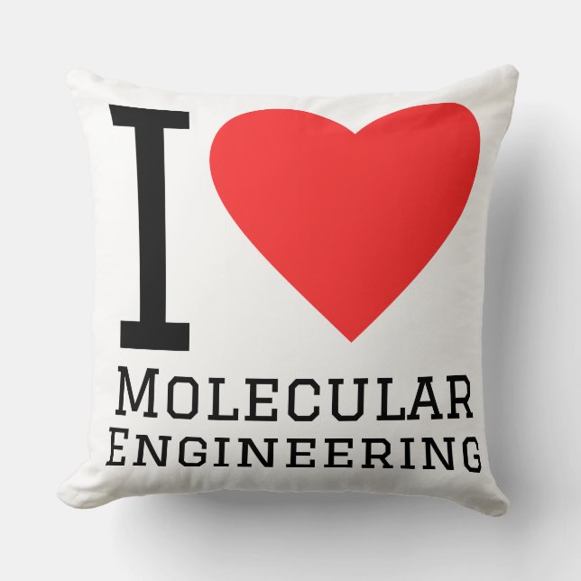 Cojín Decorativo Amo la ingeniería molecular  (Anverso)