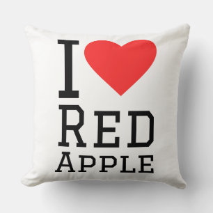 Cojín Decorativo Amo la manzana roja
