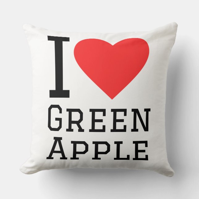 Cojín Decorativo Amo la manzana verde (Anverso)