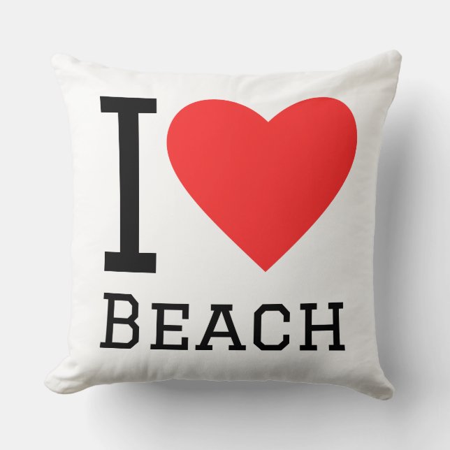 Cojín Decorativo Amo la playa (Anverso)
