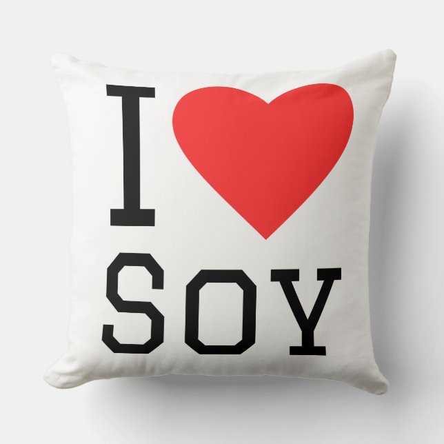 Cojín Decorativo Amo la soja (Anverso)