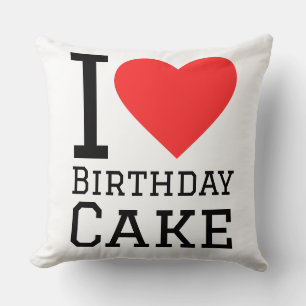 Cojín Decorativo Amo la tarta de cumpleaños