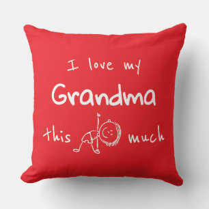 Cojín Decorativo Amo la tipografía de mi abuela llamada gráfica Roj