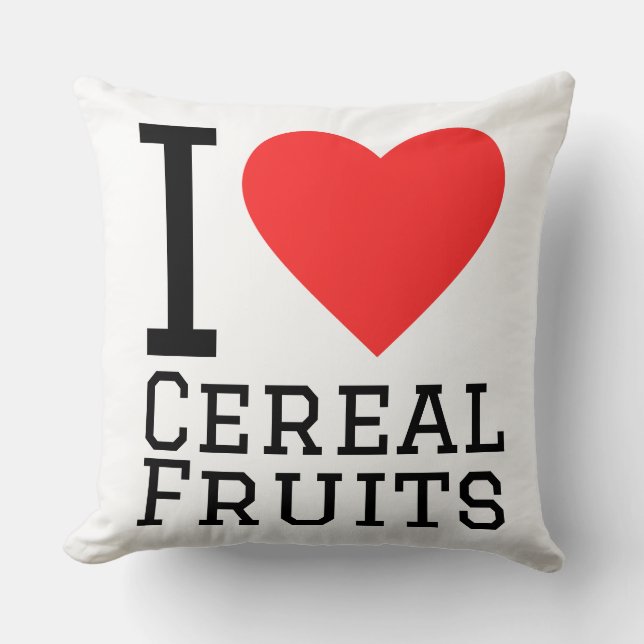 Cojín Decorativo Amo las frutas de cereal (Anverso)