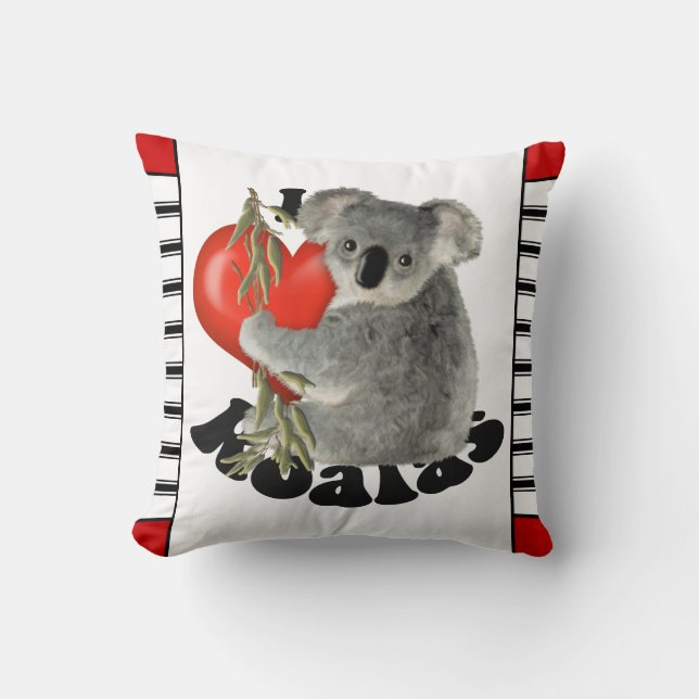 Cojín Decorativo Amo las koalas lindas (Anverso)