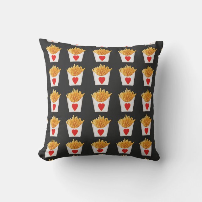 Cojín Decorativo Amo las papas fritas (Anverso)