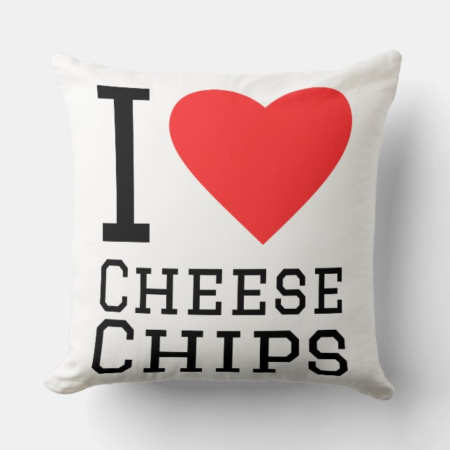 Cojín Decorativo Amo las papas fritas con queso  (Anverso)