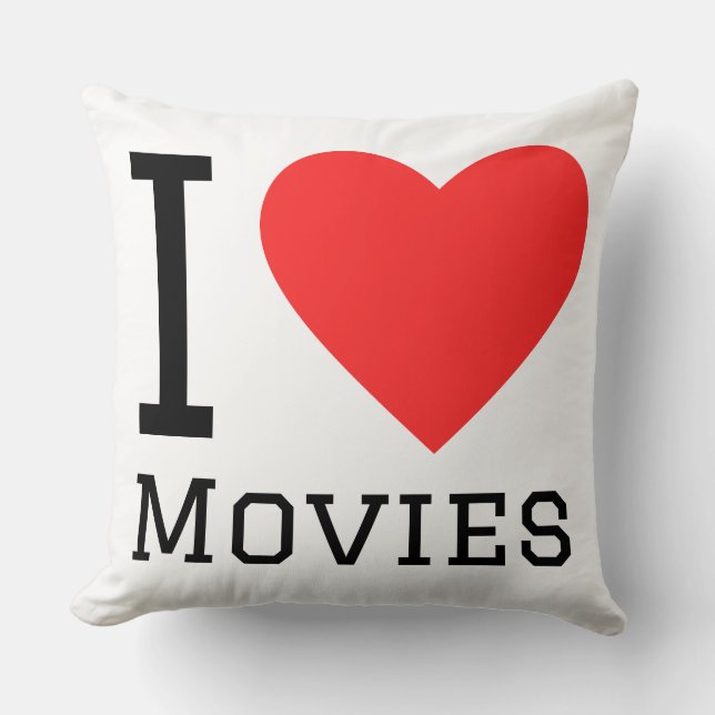 Cojín Decorativo Amo las películas (Anverso)