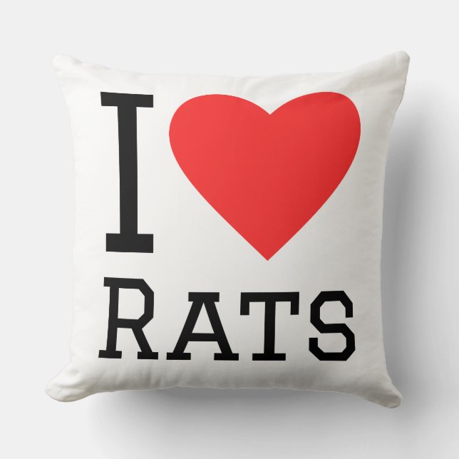 Cojín Decorativo Amo las ratas (Anverso)