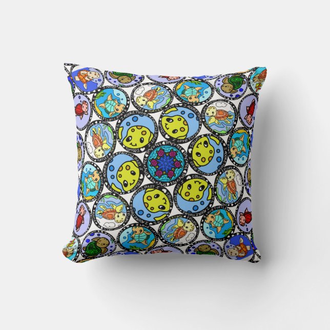 Cojín Decorativo Amo las tortugas  (Anverso)