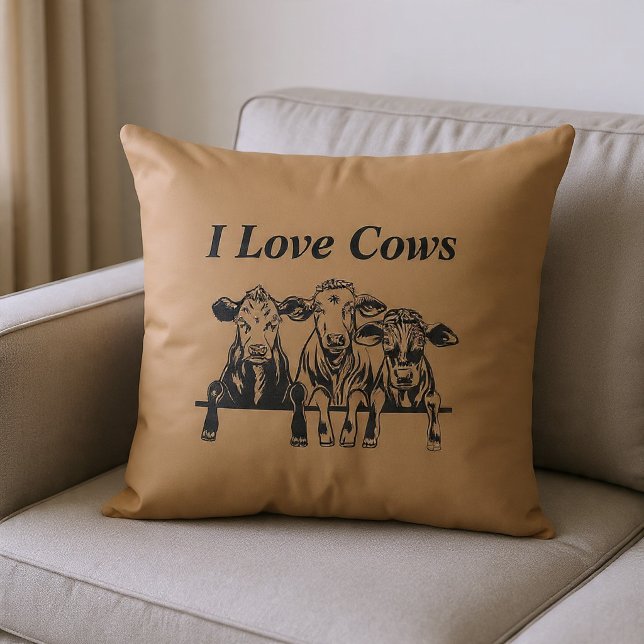 Cojín Decorativo Amo las Vacas (Subido por el creador)