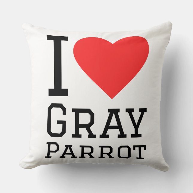 Cojín Decorativo Amo loro gris (Anverso)