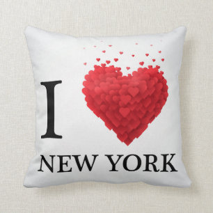 Cojín Decorativo Amo los corazones de Nueva York
