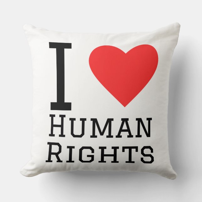 Cojín Decorativo Amo los derechos humanos (Anverso)