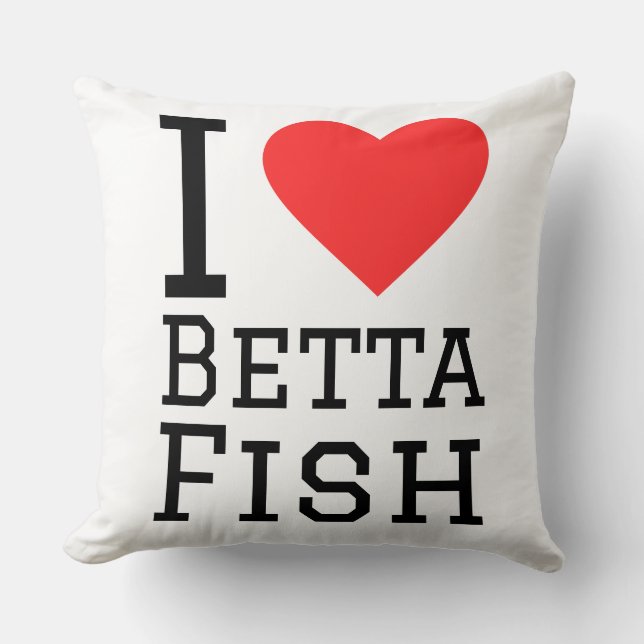 Cojín Decorativo Amo los peces betta (Anverso)