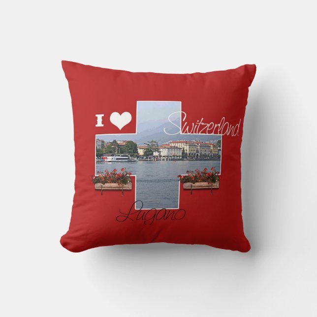 Cojín Decorativo Amo Lugano, Suiza - Pillow (Anverso)