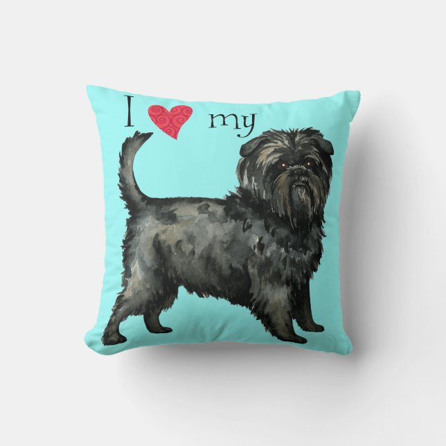 Cojín Decorativo Amo mi Affenpinscher (Anverso)