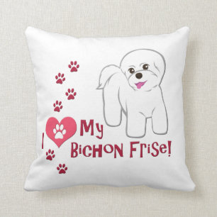 Cojín Decorativo ¡Amo mi Bichon Frise!