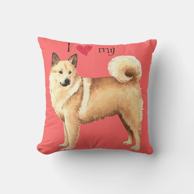 Cojín Decorativo Amo mi Buhund noruego (Anverso)