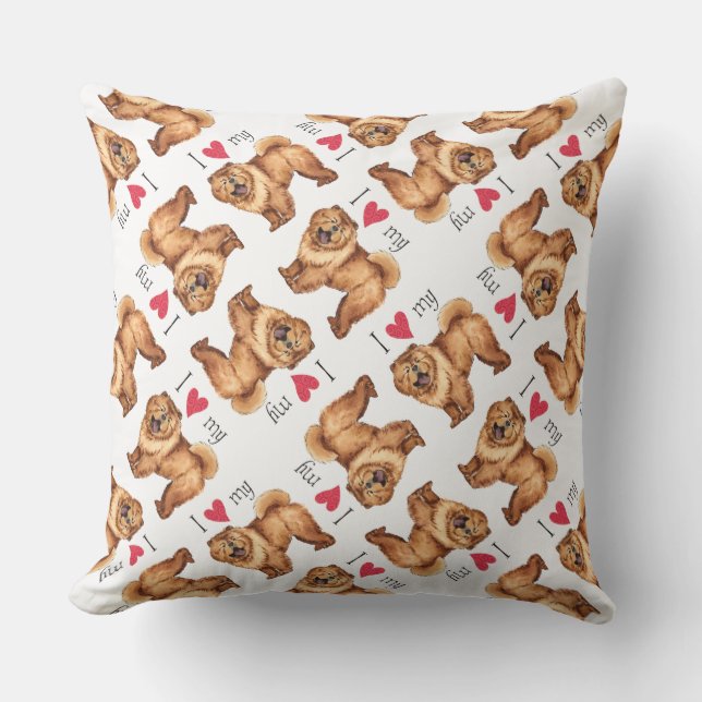 Cojín Decorativo Amo mi Chow Chow (Anverso)