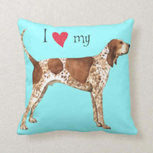 Cojín Decorativo Amo mi Coonhound del inglés americano
