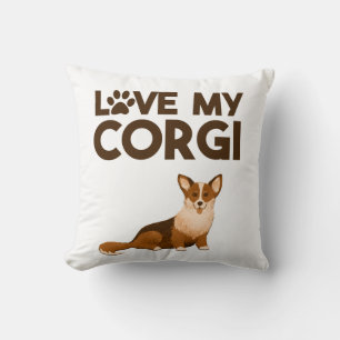 Cojín Decorativo AMO MI CORGI con Ilustracion de perro