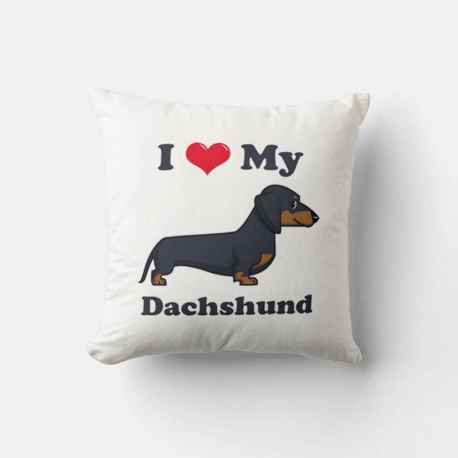 Cojín Decorativo Amo Mi Dachshund (Anverso)