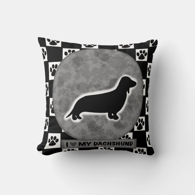 Cojín Decorativo Amo Mi Dachshund (Anverso)