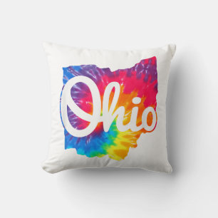Cojín Decorativo Amo mi hogar Ohio Script Tie Dye Ohio