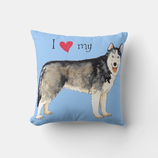 Cojín Decorativo Amo mi Husky (Anverso)