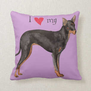 Cojín Decorativo Amo mi juguete Manchester Terrier