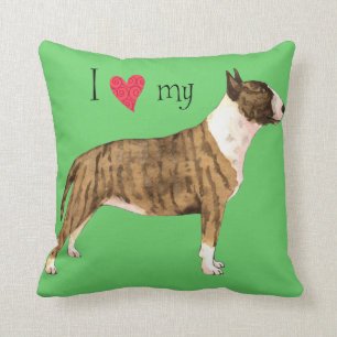 Cojín Decorativo Amo mi mini bull terrier