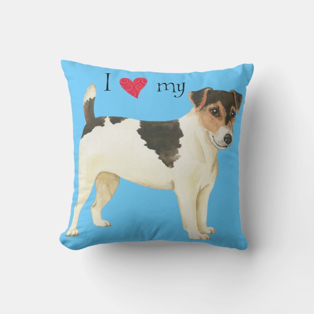 Cojín Decorativo Amo mi Russell Terrier (Anverso)