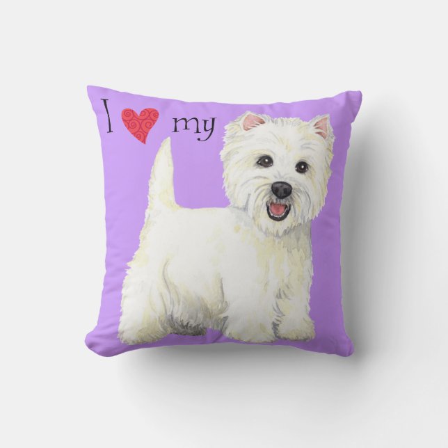 Cojín Decorativo Amo mi Westie (Anverso)