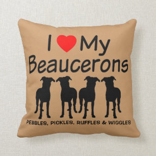 Cojín Decorativo Amo Mis Cuatro Perros De Belleza
