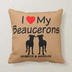 Cojín Decorativo Amo Mis Dos Perros De Belleza