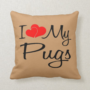 Cojín Decorativo Amo Mis Pugs