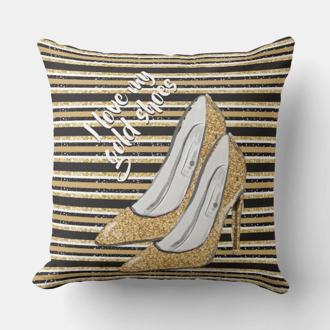 Cojín Decorativo Amo mis zapatos del oro (Anverso)