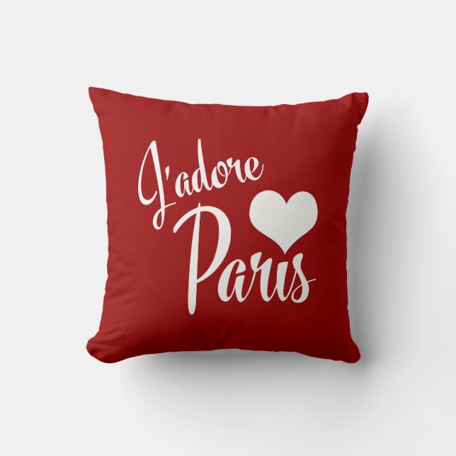 Cojín Decorativo ¡Amo París - J'adore París! (Anverso)