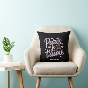 Cojín Decorativo Amo París Je t'aime Eiffel Tower France T-Shirt