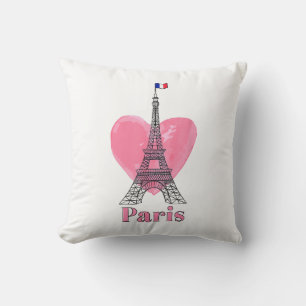 Cojín Decorativo Amo París Torre Eiffel Francia Regalo