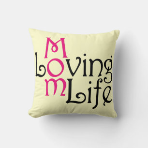 Cojín Decorativo Amo por la vida de mamá Día de la madre