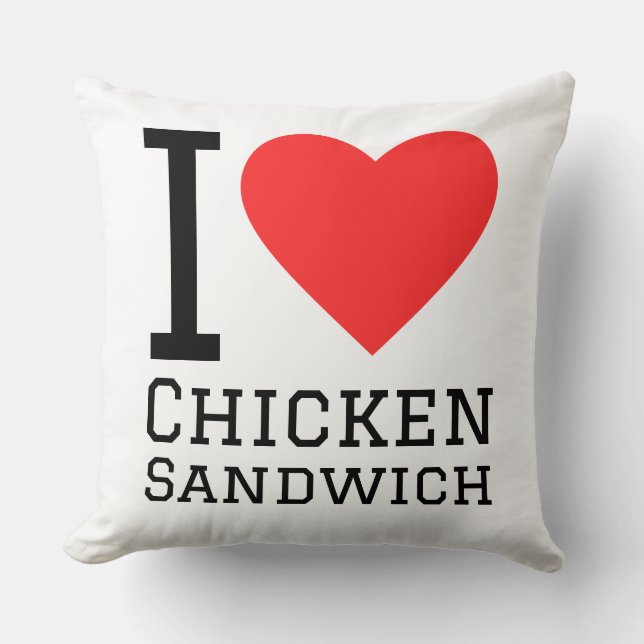Cojín Decorativo Amo sandwich de pollo (Anverso)