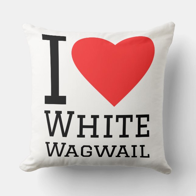 Cojín Decorativo Amo wagwail blanco (Anverso)