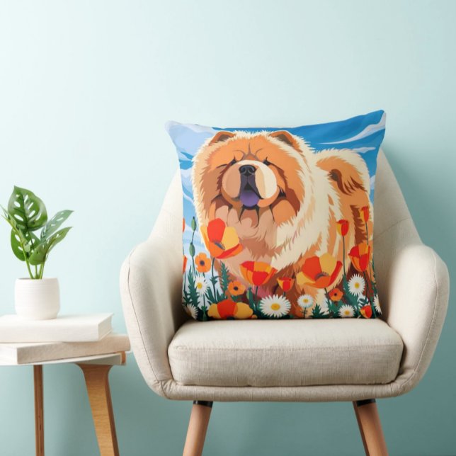Cojín Decorativo AMONG THE POPPIES Chow (Subido por el creador)