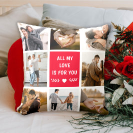 Cojín Decorativo Amor 8 Collage de fotos Rojo
