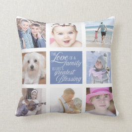 Cojín Decorativo Amor a la familia | Color de 8 fotos cuadradas Per