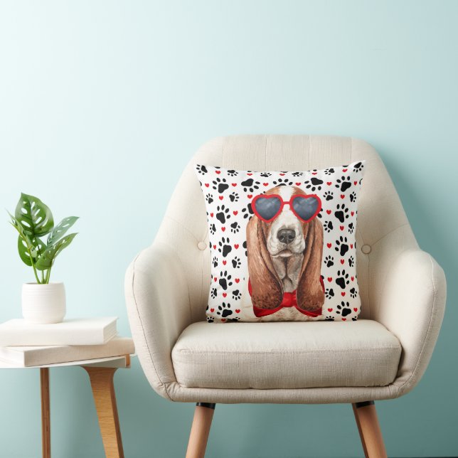 Cojín Decorativo Amor abdominal basset y pintura imprimen el amante (Silla)